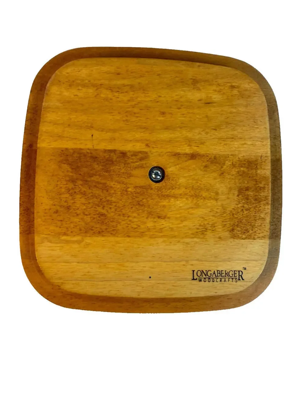 Longaberger Woodcrafts Wood Lid w/Squared Knob 7.75